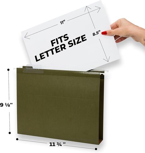 Expandable Hanging File Folder, 25 Pack, Hanging File Folders Letter Size, File Cabinet Folders, Filing Folders, Expandable File Folder, Heavy Duty 2 Inch Green Filing Cabinet Folders in Kuwait