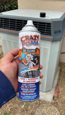 Crazy Foam AC Coil Cleaner for AC Unit Foaming - HVAC Condenser Coil Cleaner - Evaporator No Rinse or Rinse with Water, Heating & Refrigeration - Break down Grease Oil Dust Dirt (1) in Saudi Arabia