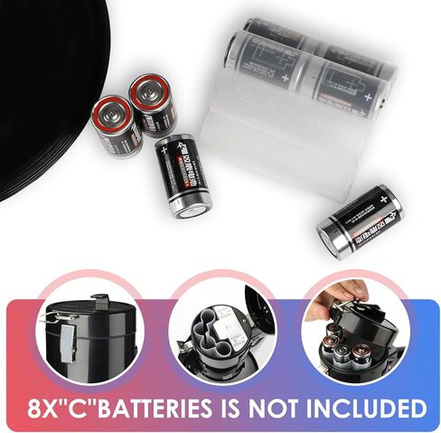 50w Megaphone with LED, Siren Alarm, 240s Recording & USB/3.5mm AUX/Bluetooth Input - Rechargeable Battery, for Police, Cheerleading, Outdoor(Black) in Kuwait