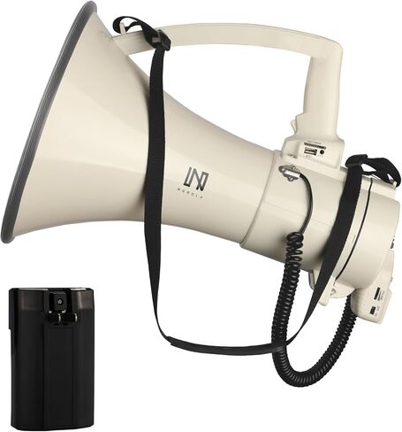 MGROLX 75w Megaphone Bullhorn, Loud Speaker with AUX(3.5mm), USB and Bluetooth Input, Built-in Siren and Recording- Rechargeable Battery-for Outdoors, Police, Cheerleading in Kuwait
