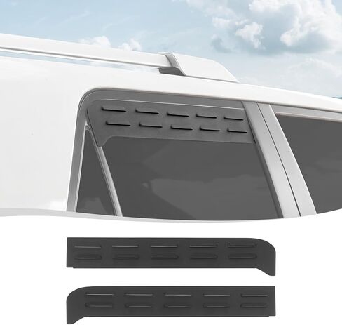 Voodola لسيارة Toyota 4Runner 2010-2024 فتحات تهوية نافذة الباب الخلفي للسيارة متوافقة مع Toyota 4Runner (سبيكة ألومنيوم، قطعتان/مجموعة، أسود غير لامع) in Kuwait