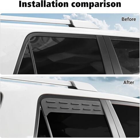 Voodola لسيارة Toyota 4Runner 2010-2024 فتحات تهوية نافذة الباب الخلفي للسيارة متوافقة مع Toyota 4Runner (سبيكة ألومنيوم، قطعتان/مجموعة، أسود غير لامع) in Kuwait