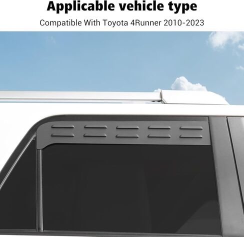 Voodola لسيارة Toyota 4Runner 2010-2024 فتحات تهوية نافذة الباب الخلفي للسيارة متوافقة مع Toyota 4Runner (سبيكة ألومنيوم، قطعتان/مجموعة، أسود غير لامع) in Kuwait