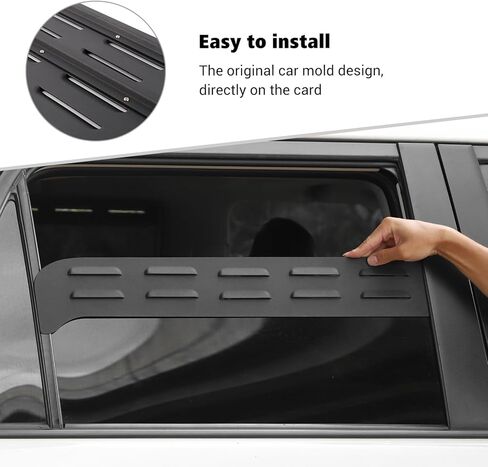 Voodola لسيارة Toyota 4Runner 2010-2024 فتحات تهوية نافذة الباب الخلفي للسيارة متوافقة مع Toyota 4Runner (سبيكة ألومنيوم، قطعتان/مجموعة، أسود غير لامع) in Kuwait
