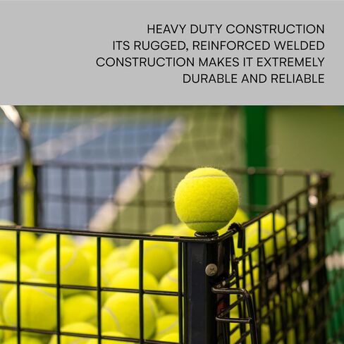 عربة تعليم التنس Effekt Manufaktur - قفص كرة التنس - سلة قادوس كرة التنس - سلة حامل كرة التنس المحمولة - سلة عربة التدريب ذات العجلات - قادوس تخزين الكرة in Kuwait