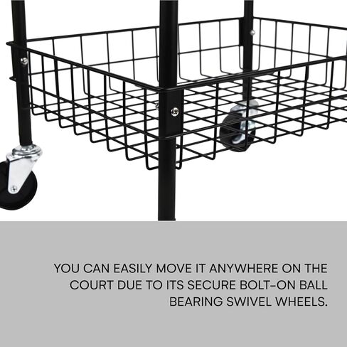 عربة تعليم التنس Effekt Manufaktur - قفص كرة التنس - سلة قادوس كرة التنس - سلة حامل كرة التنس المحمولة - سلة عربة التدريب ذات العجلات - قادوس تخزين الكرة in Kuwait