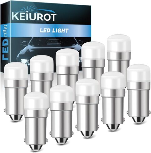 Keiurot 1895 Bulb 1893 Led Bulb 1815 1816 53 57 Bulb BA9S Led Bulb for Indicator Lights Car Dome Map Trunk License Plate Courtesy Step Light White DC/AC 12V, 10-Pack in Saudi Arabia