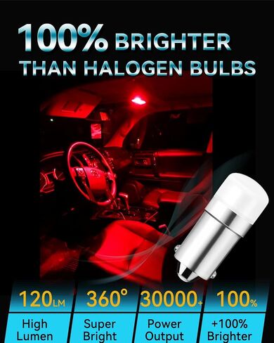 Keiurot 1895 Bulb 1893 Led Bulb 1815 1816 53 57 Bulb BA9S Led Bulb for Indicator Lights Car Dome Map Trunk License Plate Courtesy Step Light White DC/AC 12V, 10-Pack in Saudi Arabia