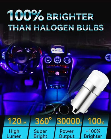 Keiurot 1895 Bulb 1893 Led Bulb 1815 1816 53 57 Bulb BA9S Led Bulb for Indicator Lights Car Dome Map Trunk License Plate Courtesy Step Light White DC/AC 12V, 10-Pack in Saudi Arabia