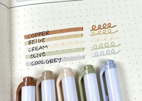Neutral Palette Set, Includes 8 Mildliner Highlighters and 2 ClickArt Markers, Assorted Neutral Vintage Ink Colors, 10-Pack (78601) in Saudi Arabia