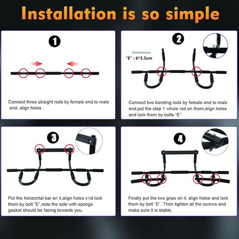 TBMLC Multi-Grip Lite شريط السحب لأعلى/الذقن لأعلى، برج الطاقة المنزلي لمعدات اللياقة البدنية المنزلية لتدريب القوة باللون الأسود (7.6، رطل) in Kuwait