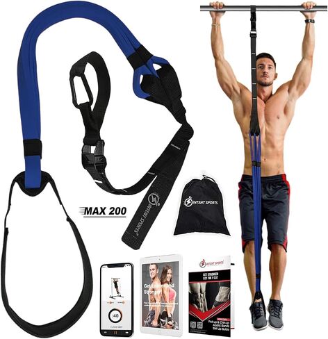 INTENT SPORTS Pull Up Assist Bands - Assistance and Resistance Bands for Pull-Up, Fitness, Body Stretching, Chin Up, Weightlifting, Powerlifting, Heavy Duty, Exercise Videos, eBook (Patented) in Saudi Arabia