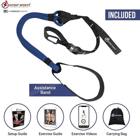 INTENT SPORTS Pull Up Assist Bands - Assistance and Resistance Bands for Pull-Up, Fitness, Body Stretching, Chin Up, Weightlifting, Powerlifting, Heavy Duty, Exercise Videos, eBook (Patented) in Saudi Arabia