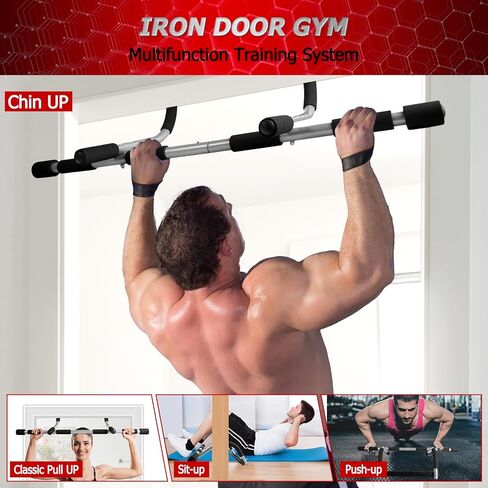 Pull Up Bar for Doorway, No Screws Portable Chin Up Bar Doorway, Strength Training Door Frame Pull-up Bars, Hanging Bar for Exercise, Door Workout Bar with Foam Grips, Pullup Bars for Home in Kuwait