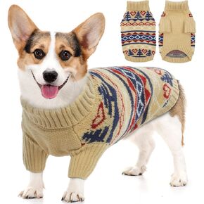 T'CHAQUE Dog Winter Sweater for Small and Medium Dog,Turtleneck Thick Warm Clothes,Pet Knitted Christmas Halloween Sweaters Outfit, Warm Puppy Sweatshirt for Chihuahua, Dachshund, Poodle, Yorkie