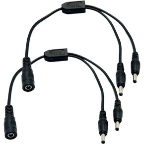 DC Power Splitter Cable 12V ; Seadream 2Pack 3.5mm x 1.35mm 1 Female to 2 Male Adapter Cord Cable for CCTV Cameras LED Light Strip and More