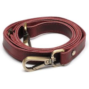 حزام جلدي بديل لحقائب اليد، وحافظات أجهزة MacBook والكمبيوتر المحمول، وحزام كتف جلدي من Crazy Horse، وحزام محفظة جلدي قابل للتعديل مصنوع يدويًا مع مشابك دوارة، مقاس متوسط، بني in Kuwait