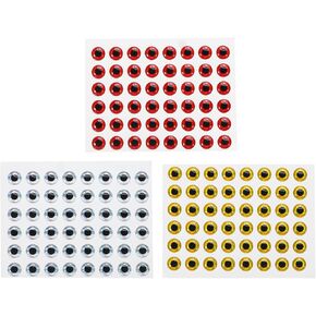 PATIKIL Fishing Lure 3D Eyes 10mm, 300Pcs Waterproof Artificial Fish Eye Fly Tying Lures Crafts Tackle Accessory for Fishing Baits DIY, 3 Colors