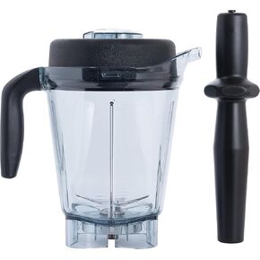 Replacement Container For Vitamix 64oz Low-Profile Blender Pitcher– Fits 5200, 5300, 6500, Explorian, Professional Series, & More – Includes Lid, Blade Assembly, & Tamper