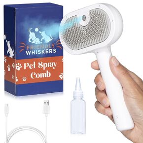 Cat Steam Brush, Dog Brush for Shedding. Use on Long & Short Haired Pets. Steam Brush for Dogs. Cat Brush making Cat Grooming simple and easy. Self-Cleaning Pet Comb with Water Tank