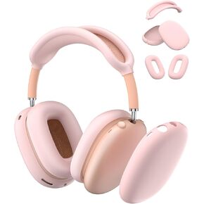 Yinke Silicone Case Cover for Airpods Max Headphones USB-C/Lightning, AirPods Max Accessories Ear Pad Case Cover/Ear Cups Cover/Headband Cover Soft Silicone Cover (Cream White)