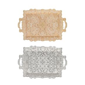 Authentic Turkish style zamak tray for coffee, tea, beverages and serving - An eye-catching tray with detailed Ottoman style patterns.