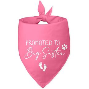 Promoted to Big Sister Baby Announcement Dog Bandana Gender Reveal Dog Bandana Pink Dog Bandana Pregnancy Announcement Photo Prop Pet Scarf Accessories for Pet Dog Lovers Gifts