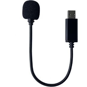 Mini USB Microphone Compatible with Laptop Desktop Computer PC and Mac with Gooseneck & Universal USB Sound Card Plug and Play Remote Work Online Class Detachable Noise Cancelling Mic,Black