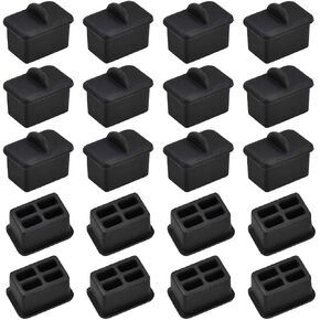 uxcell 20pcs SFP-A Silicone Protectors Port Anti Dust Cap Cover Black