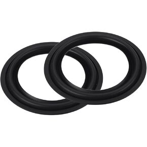 MECCANIXITY Rubber Speaker Foam Edge Surround Rings 3.5 Inch 54mm x 84mm Perforated Subwoofer Rings Replacement Parts for Speaker Repair or DIY Black 2 Pcs