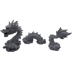 Romansk Aquarium Dragon Statue Sandstone Ornaments - Fish Tank Decor for Freshwater Saltwater Tank Landscape Garden Decoration - Chinese Dragon Decor