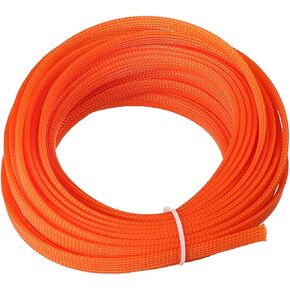 Othmro 32.8ft Length PET Flexible Expandable Braided Cable Sleeves 0.39inch Width Wire Loom Sleeving and Organizers Flexible Wire Mesh Sleeves for TV Audio PC Computer Cords from Pets Chewing Orange