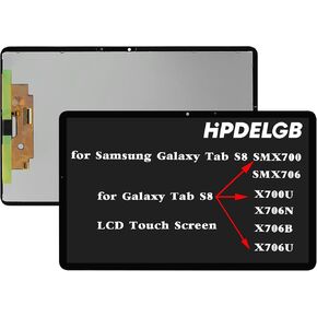 Replacement for Samsung Galaxy Tab S8 SM-X700 SM-X706 X700U X706N X706B X706U LCD Touch Screen Display Assembly Repair Kit Black with Free Tools