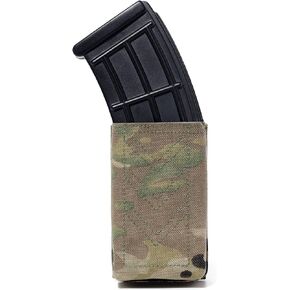 5.56mm Magazine Pouch w/Belt/MOLLE Strap Clip Single/Double Rifle Mag Holster w/Quick Release Insert Open Top AR Mag Retention Case Nylon Mag Holder for Duty Belt Outer Carrier Tactical Vest