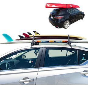 Universal SUP Surf Rack for Cars | Paddle Board Soft Rack for Surf Kayak and Paddleboards with Scratch Resistant Buckles (28")