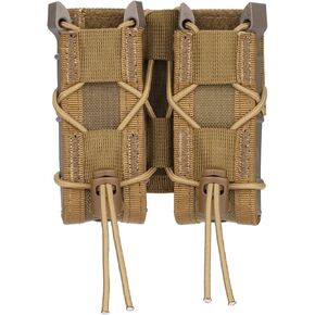 Pistol 4 Magazine Holster | Double Layer Double Magazines Pouches | Four Gun Mag Pouch | for Glock/Single/Dual |with Plastic Fixed Back Clip | Tactical Belt or Laser Tactical Vest | 2.0 in