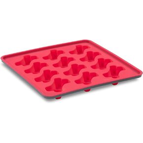 Messy Mutts Framed Silicone Treat and Topper Making Molds | 10" x 10" Tray | 12 Bone Shaped Cavities | Dishwasher, Freezer Safe | Perfect for DIY Dog Treats (Watermelon)