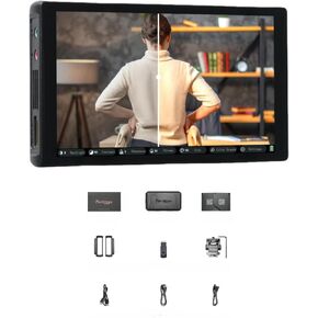 Portkeys PL5 5.4" 4K Camera Monitor, Touchscreen Field Monitor with HDMI Input/Output, Built-in Live Stream Assist, Color Correction, and Capture Card for DSLR and Video Monitoring