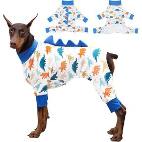 Dog Pajamas for Large Dogs, Big Dog Onesie, Big Dog Clothes, Anti Shedding, Anti Licking, Post Surgery Recovery Dog Pjs, Cotton Soft Material Stretchable Dog Pajamas U-COSP03M