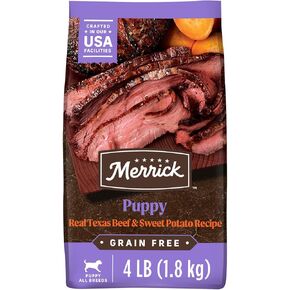 Merrick Grain Free Beef + Sweet Potato Recipe Dry Puppy Food, 4 lbs. ( packaging may vary )
