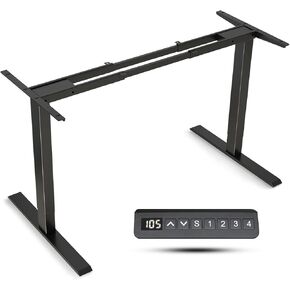 Standing Desk Frame Dual Motor- 3 Tier Heavy Duty Electric Desk Legs, Adjustable Desk Frame, Sit Stand Desk Frame, Black Frame