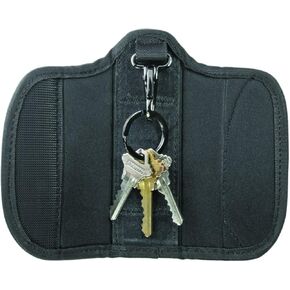 Hero's Pride Ballistic Silent Key Holder, Nylon Duty Belt Key Keeper, Utility Clip-On for Law Enforcement, Patrol Belt Key Ring, Easy Install on Duty Gear, Secure Hook and Loop Closure, Black
