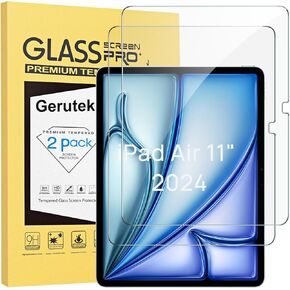 Gerutek 2-Pack Screen Protector for iPad Air 11-inch (M2) 2024 Premium [Tempered Glass] [Ultra-clear] [Scratch-resistant] [[9H Hardness] for iPad Air 11-inch 2024 Screen Protector (6th Generation)