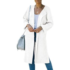 Womens Long Cardigans Open Front Maxi Cardigan Sweaters Casual 2023 Fall Side Slit Knitted Sweater Coat in Kuwait