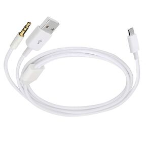 Micro USB-B Male to USB-A2.0 Male & 3.5mm Aux Standard Cable Audio Charging 2 in 1 Aux Cord Connection Cable for Bluetooth Speaker with Micro USB B Port 1M/3.28Ft