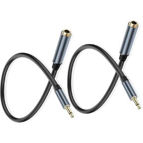 3.5mm to 6.35mm Cable 1/8" TS Mini Monaural Audio Plug to 1/4" TRS Jack Connectors 3.5mm 1/8 inch Male to 6.35mm 1/4 inch Female Aux Jack Adapter Cable 30cm