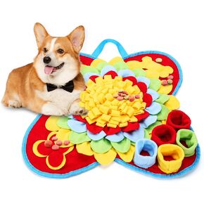 ORIA Snuffle Mat for Dogs, Interactive Sniff Mat for Boredom, Slow Eating, Keep Busy, Encourages Natural Foraging Skills, Dog Puzzle Toys for Dogs Cats Rabbits, 15x15 inch