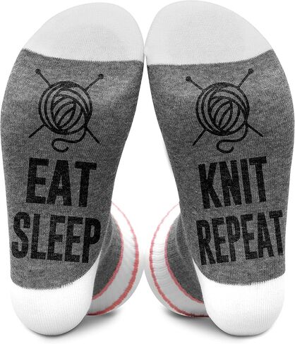 If You Can Read This Bring Me My Knitting, Socks Gift for Knitter, Women Socks Size 5.5-11, Knitting Gift for Mom Grandma on Birthday Thanksgiving Christmas Day - A81, Gray, 5.5-11 in Kuwait
