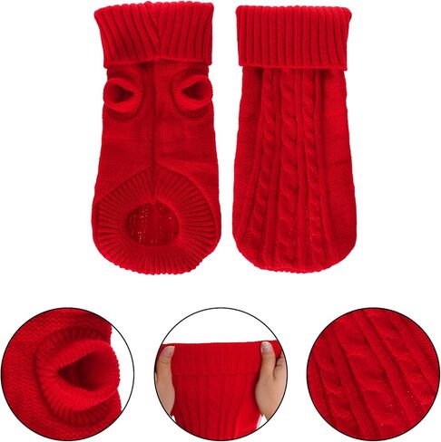choyaxo 2 Packs Dog Sweater for Small Pet Dogs Cat Breathable Knitted Warm Cat Outfit for Christmas Valentine's Day Warm Apparel for Winter (Red+Green, Medium) in Saudi Arabia