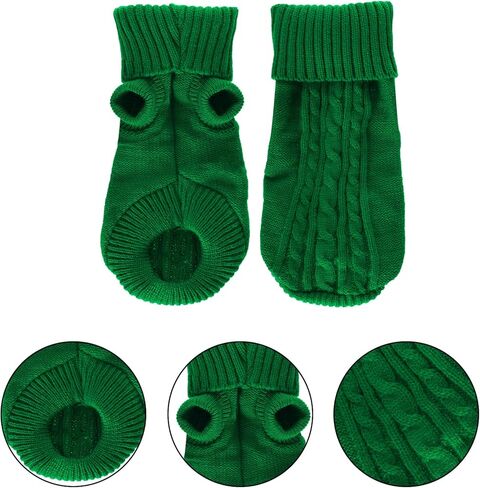 choyaxo 2 Packs Dog Sweater for Small Pet Dogs Cat Breathable Knitted Warm Cat Outfit for Christmas Valentine's Day Warm Apparel for Winter (Red+Green, Medium) in Saudi Arabia